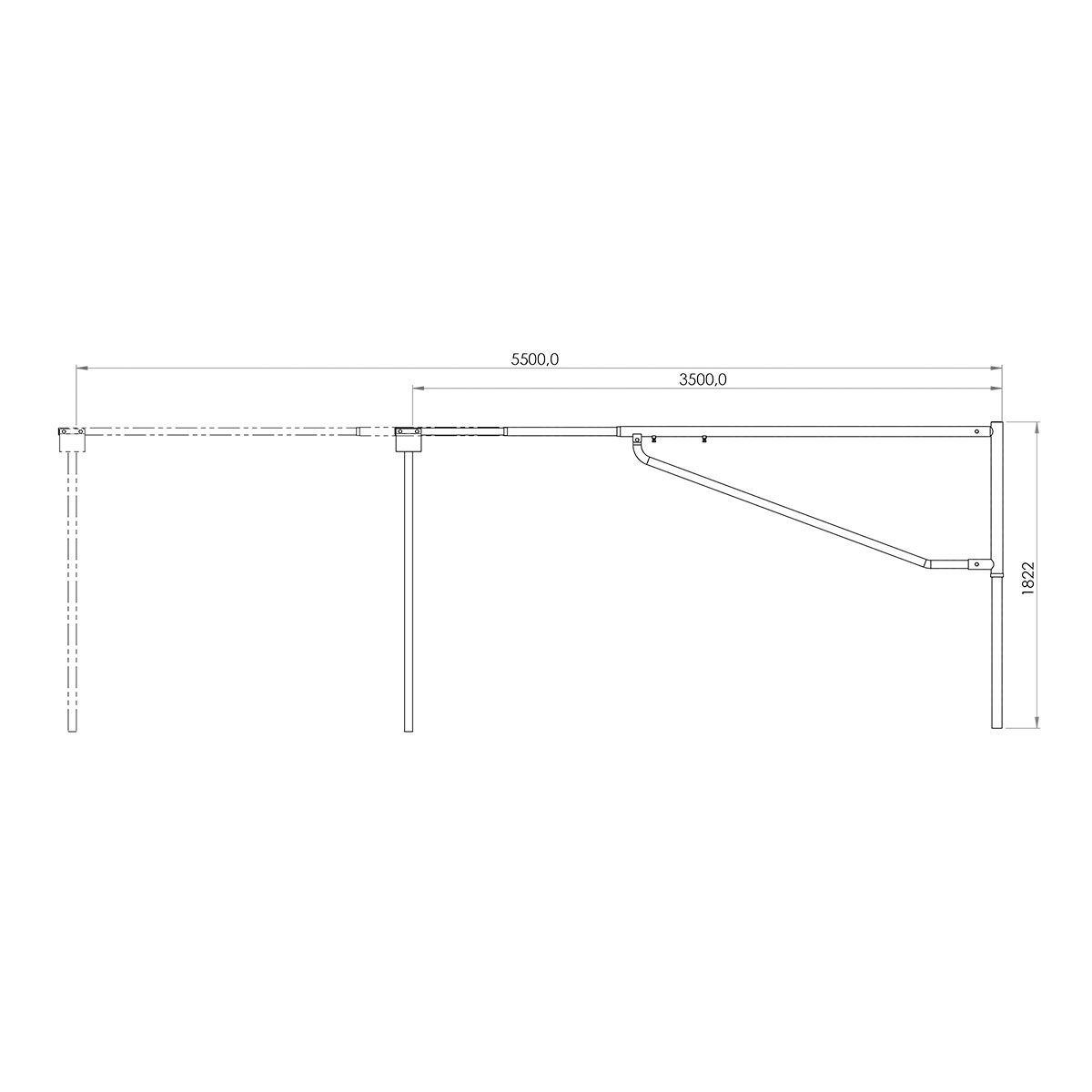 Telescopic road barrier 3.5-5.5 m