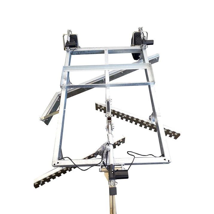 Road drag for ATV, 3-blade with electrical height adjustment function