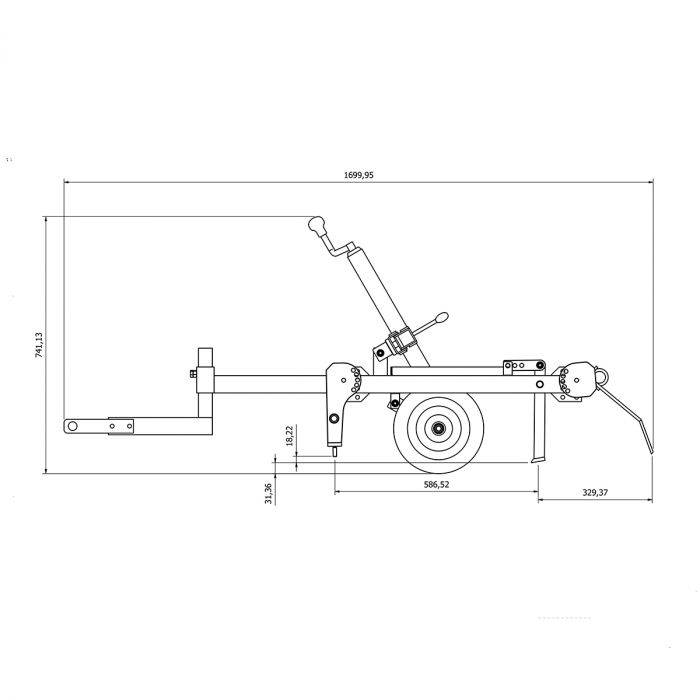 ATV Yard Harrow with adjustable chassis and tow