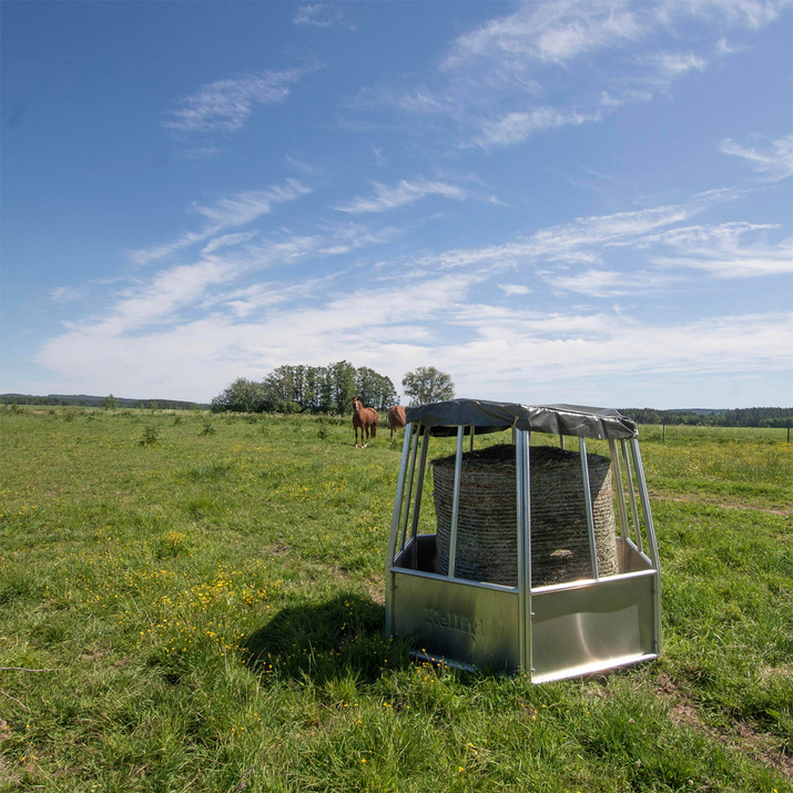 Hexagonal aluminium feeder with roof, 12 feed openings