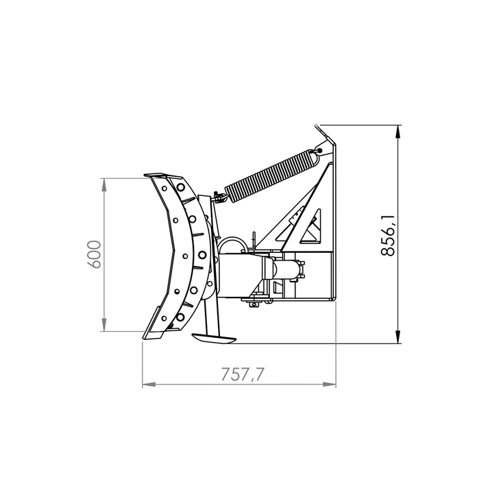 Snow plough 2,5 m, bolted Three-point attachment