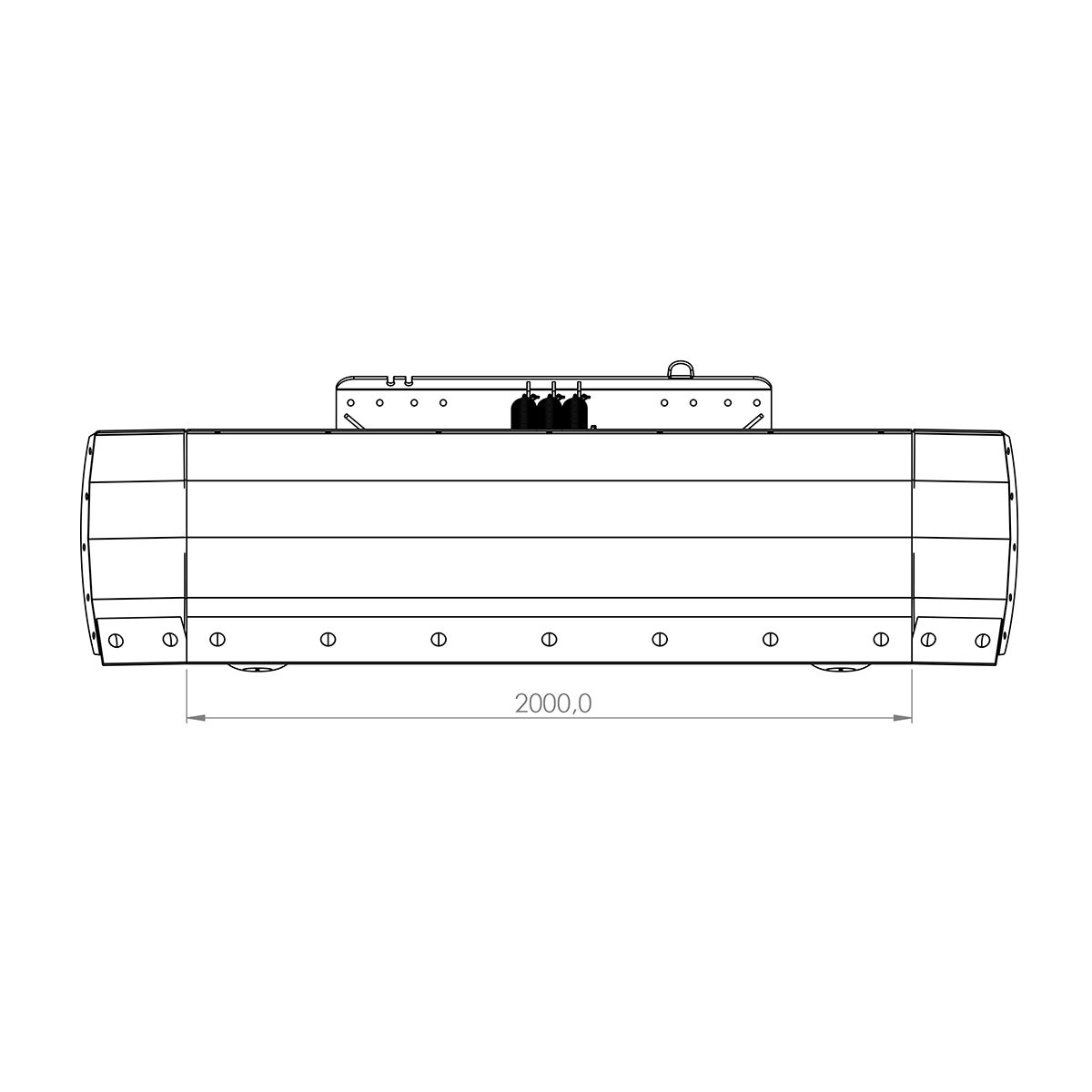 Snow plough 2,5 m, bolted Euro attachment