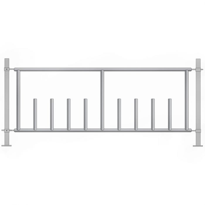 Feed barrier for horned animals