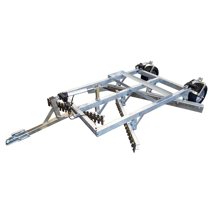 Road drag for ATV, 3-blade with electrical height adjustment function