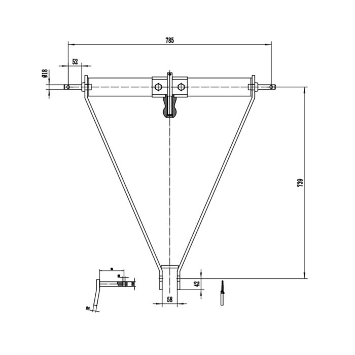 Aframe with tow bar ball, 3point Tractor accessories at Kellfri.se