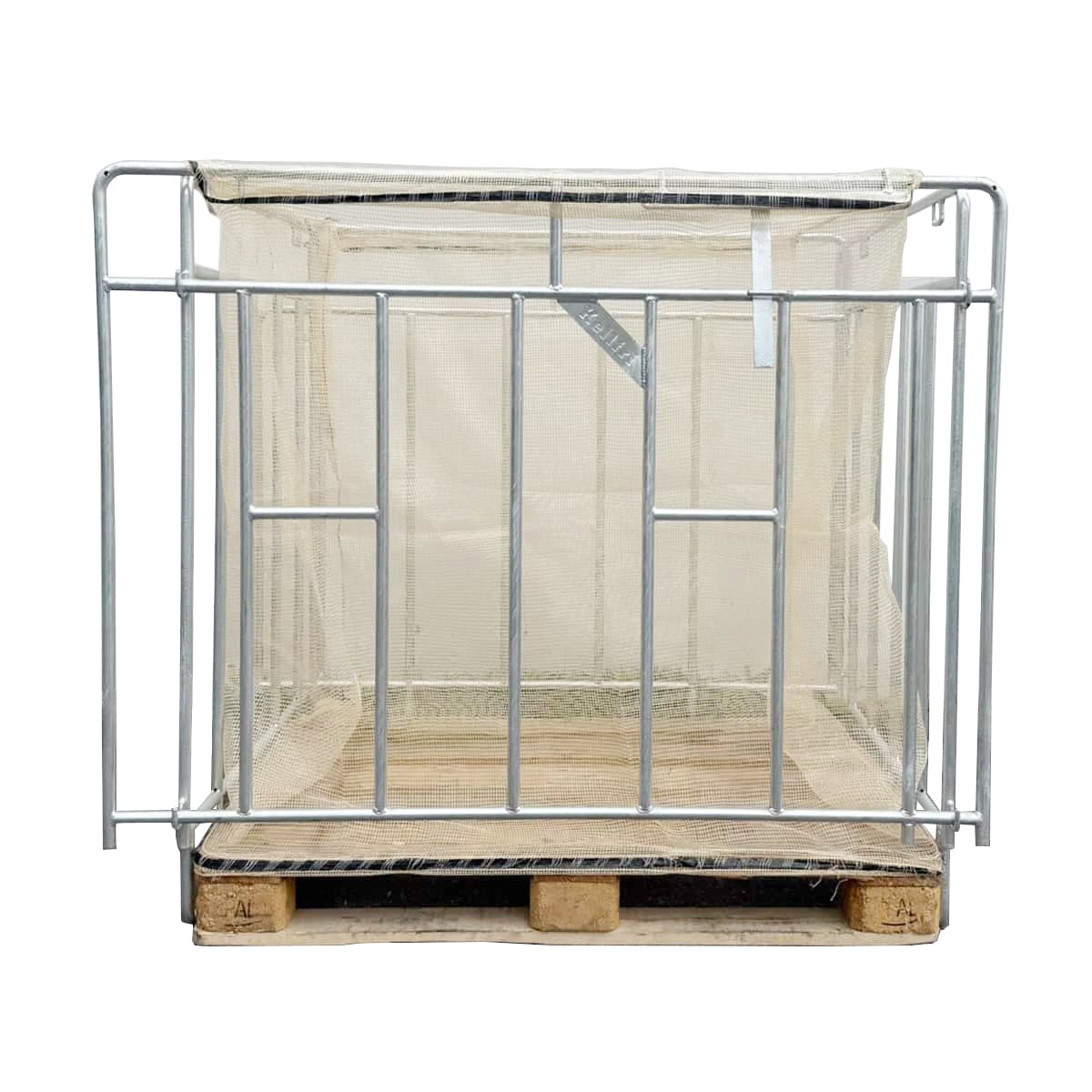 Firewood sack stand for EU and Hydro pallets