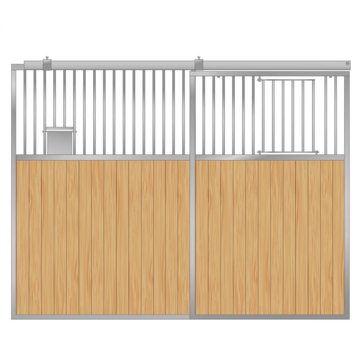 Front with sliding door 3.5 m, including pine panelling, SWE