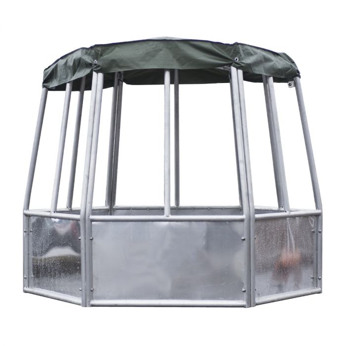 Hexagonal feeder with roof, 12 feed openings