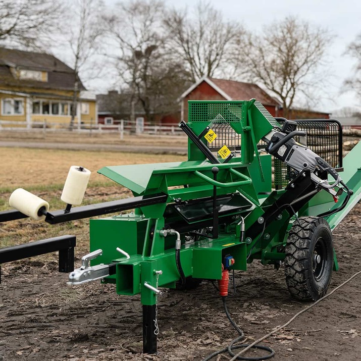 Log cutter and splitter, electric-powered