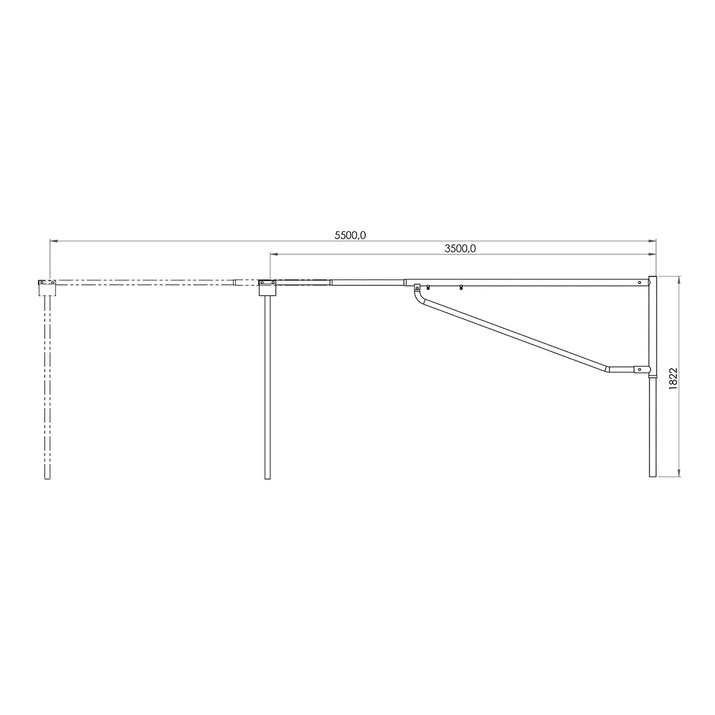 Telescopic road barrier 3.5-5.5 m