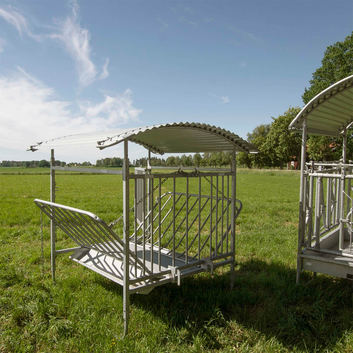 Roofed feeder for sheep