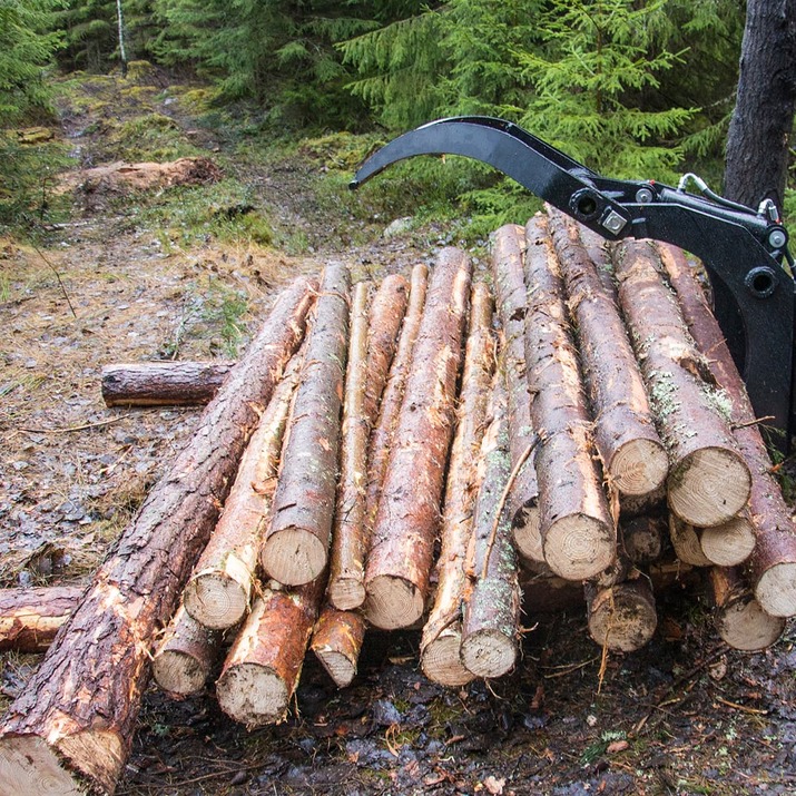 Timber grapple for frontloaders, bolted Trima attachment