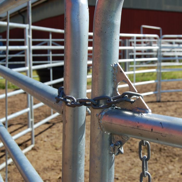 Moveable gate with latch and chain
