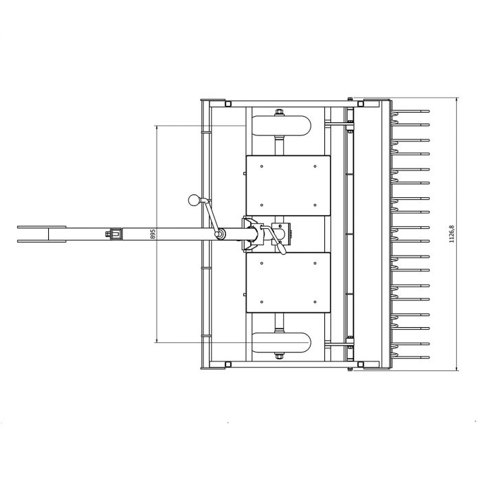 ATV Yard Harrow with adjustable chassis and tow