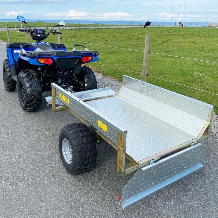 Tipping trailer ATV 500 kg with galvanized tread plate