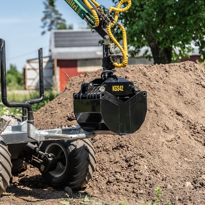 Grapple bucket for ATV Forestry trailer