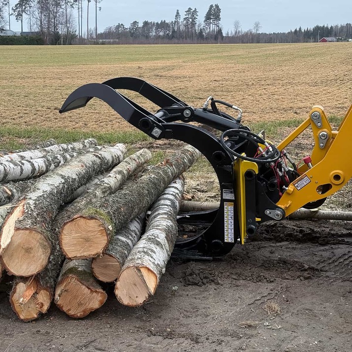 Timber grapple for frontloaders, bolted Euro attachment 