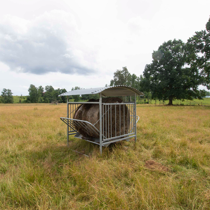 Roofed feeder for sheep