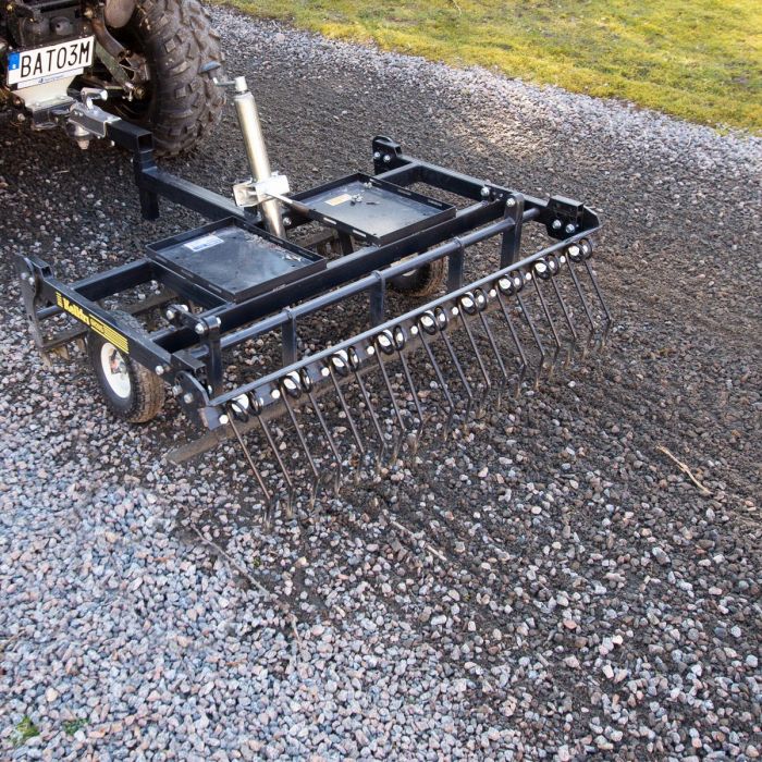 ATV Yard Harrow with adjustable chassis and tow