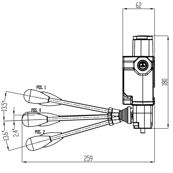 Valve block, 8 sections, multi-lever, 25 l/min