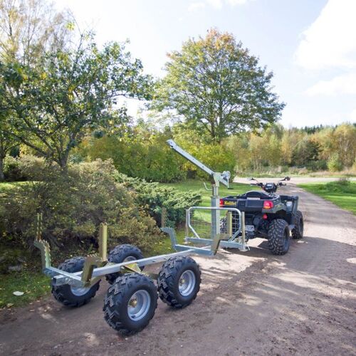 ATV forestry trailer with crane-winch