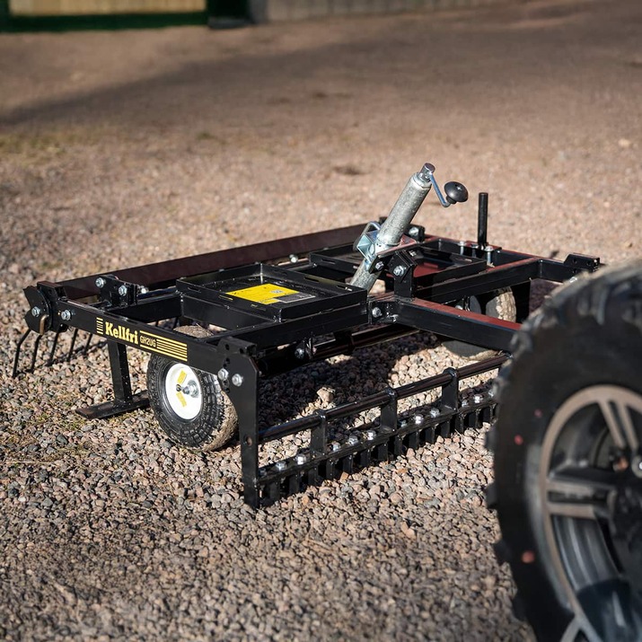 ATV Yard Harrow with adjustable chassis and tow