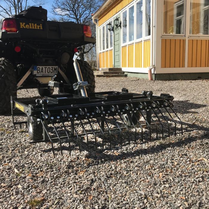 ATV Yard Harrow with adjustable chassis and tow