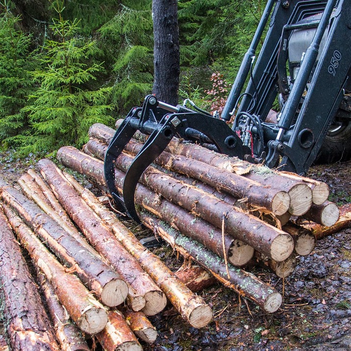 Timber grapple for frontloaders, bolted Euro attachment 