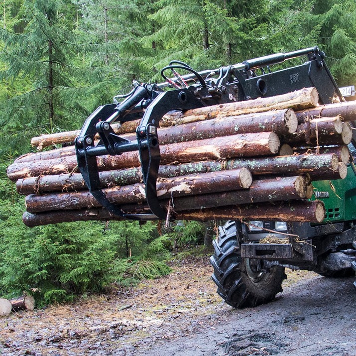 Timber grapple for frontloaders, bolted Trima attachment 