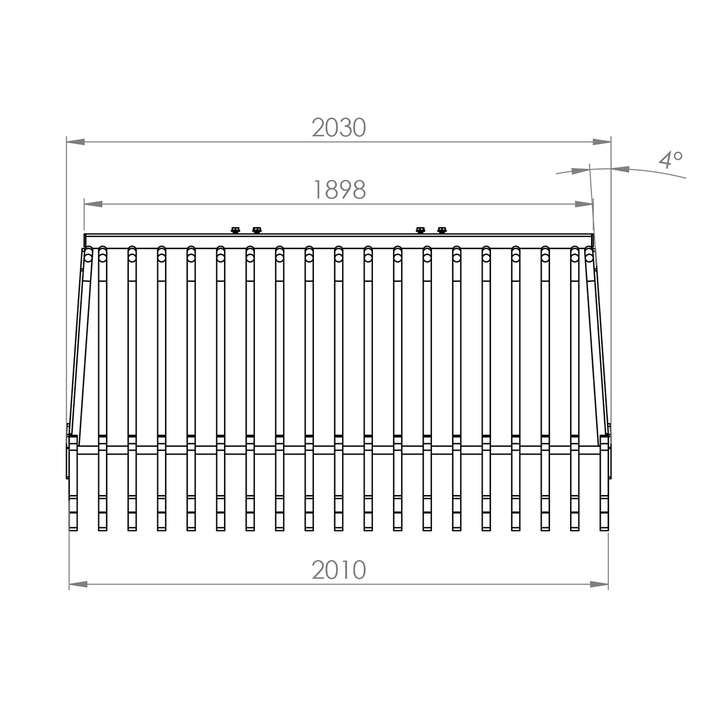 Stone sorting fork 2.0 m, bolted Three-point attachment