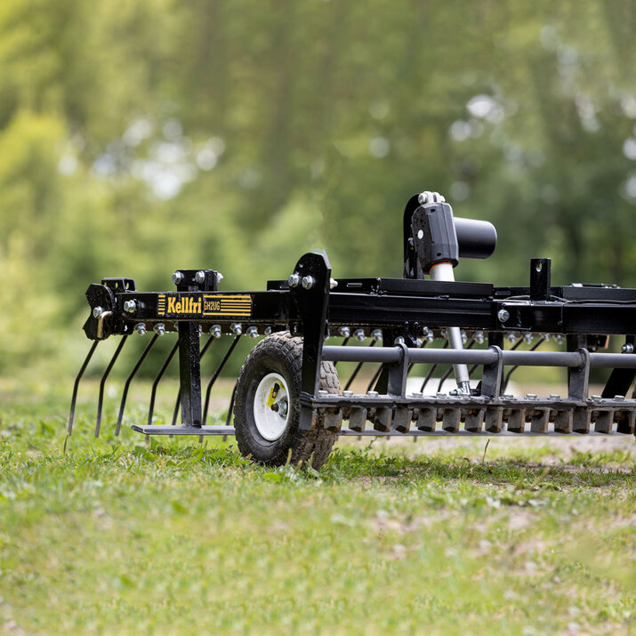 ATV Yard Harrow with adjustable chassis and tow