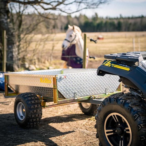Tipping trailer ATV 500 kg with galvanized tread plate