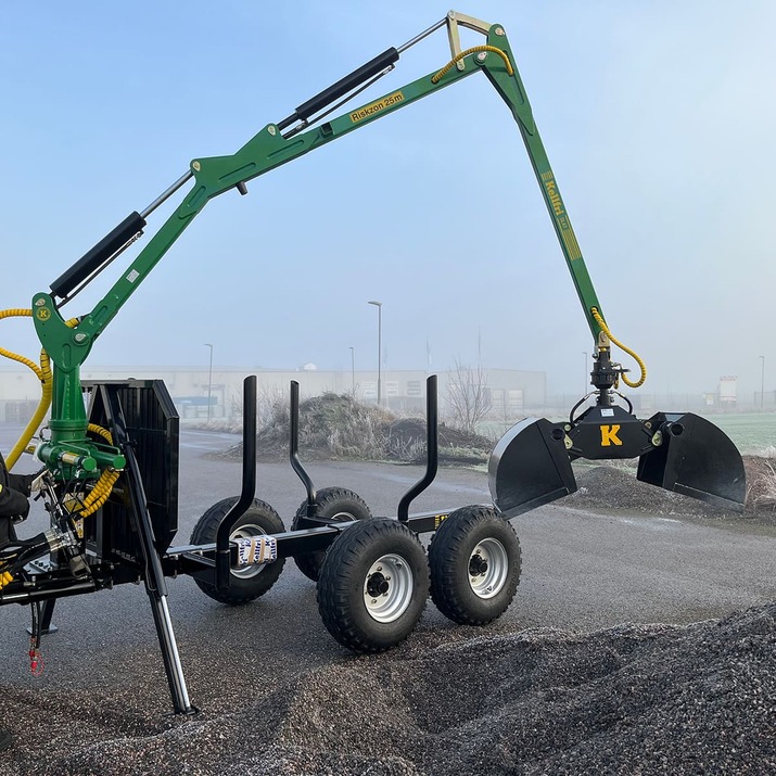 Grapple bucket for forestry trailer, 55 cm