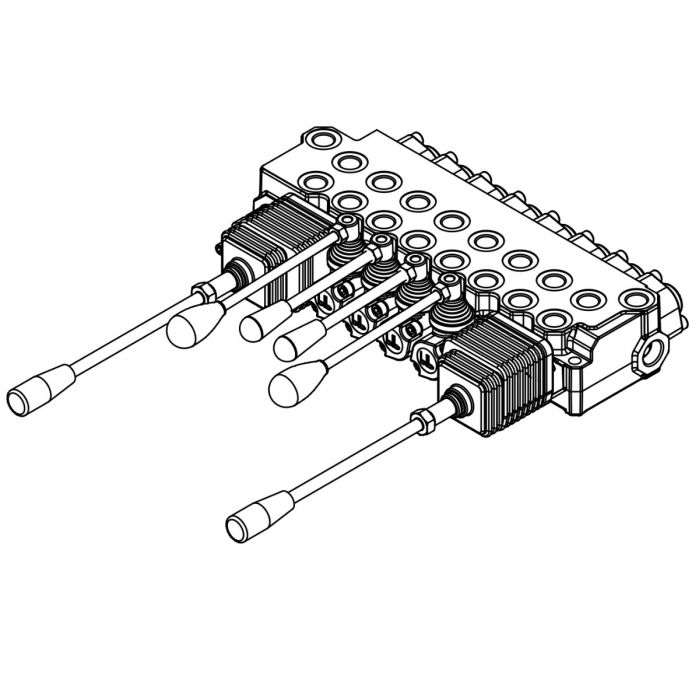 Valve block, 8 sections, 2-lever, 25 l/min