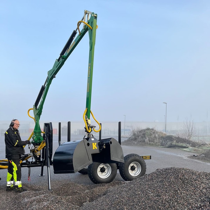 Grapple bucket for forestry trailer, 55 cm