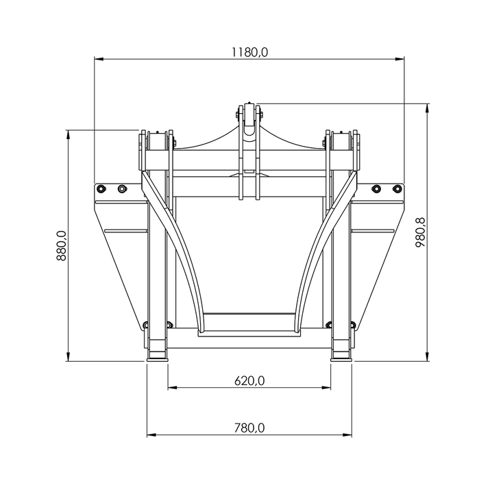 Timber grapple for frontloaders, bolted Trima attachment 