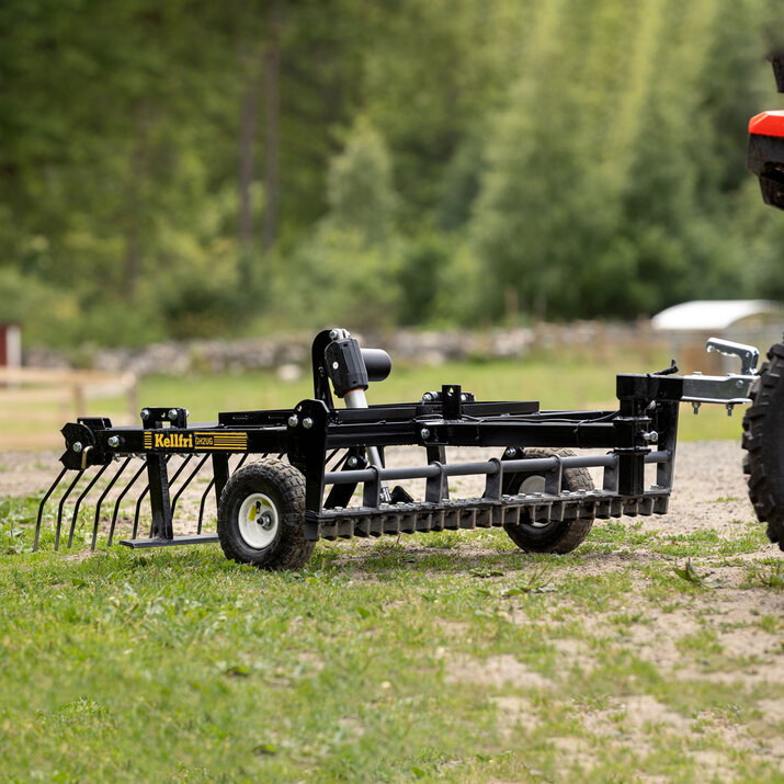 ATV Yard Harrow with adjustable chassis and tow