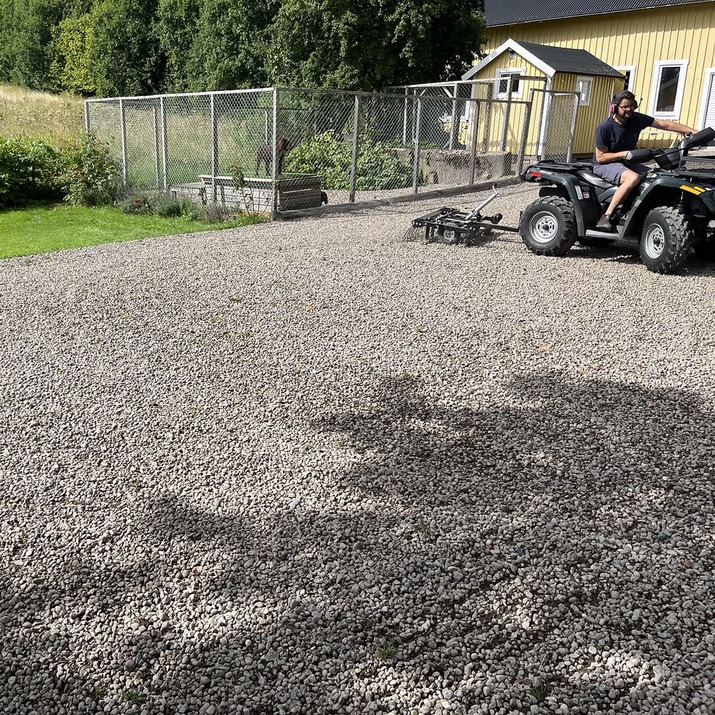 ATV Yard Harrow with adjustable chassis and tow