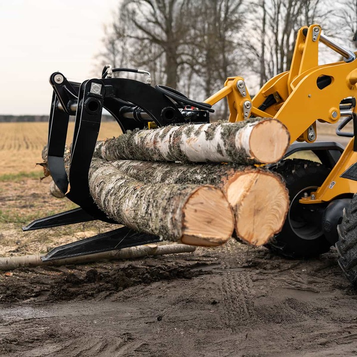 Timber grapple for frontloaders, bolted Euro attachment 