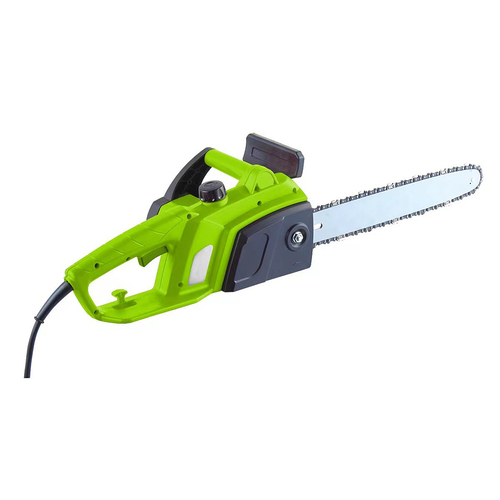 Electric-powered chainsaw, 2 kW with soft start