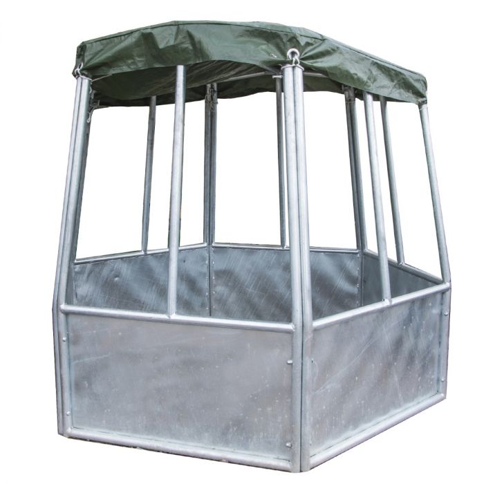 Hexagonal feeder with roof, 12 feed openings