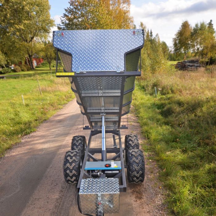 Tipping trailer ATV 1,420 kg with electrical hydraulic tipper