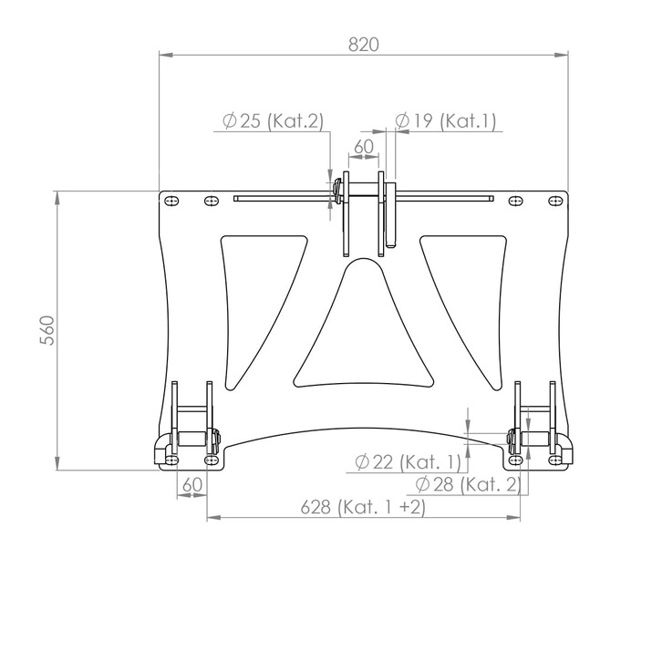 Stone sorting fork 1.5 m, bolted Three-point attachment