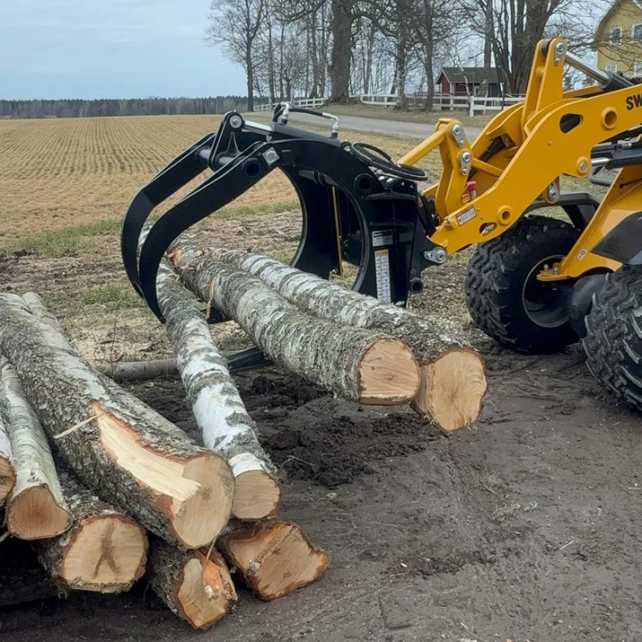 Timber grapple for frontloaders, bolted Euro attachment 