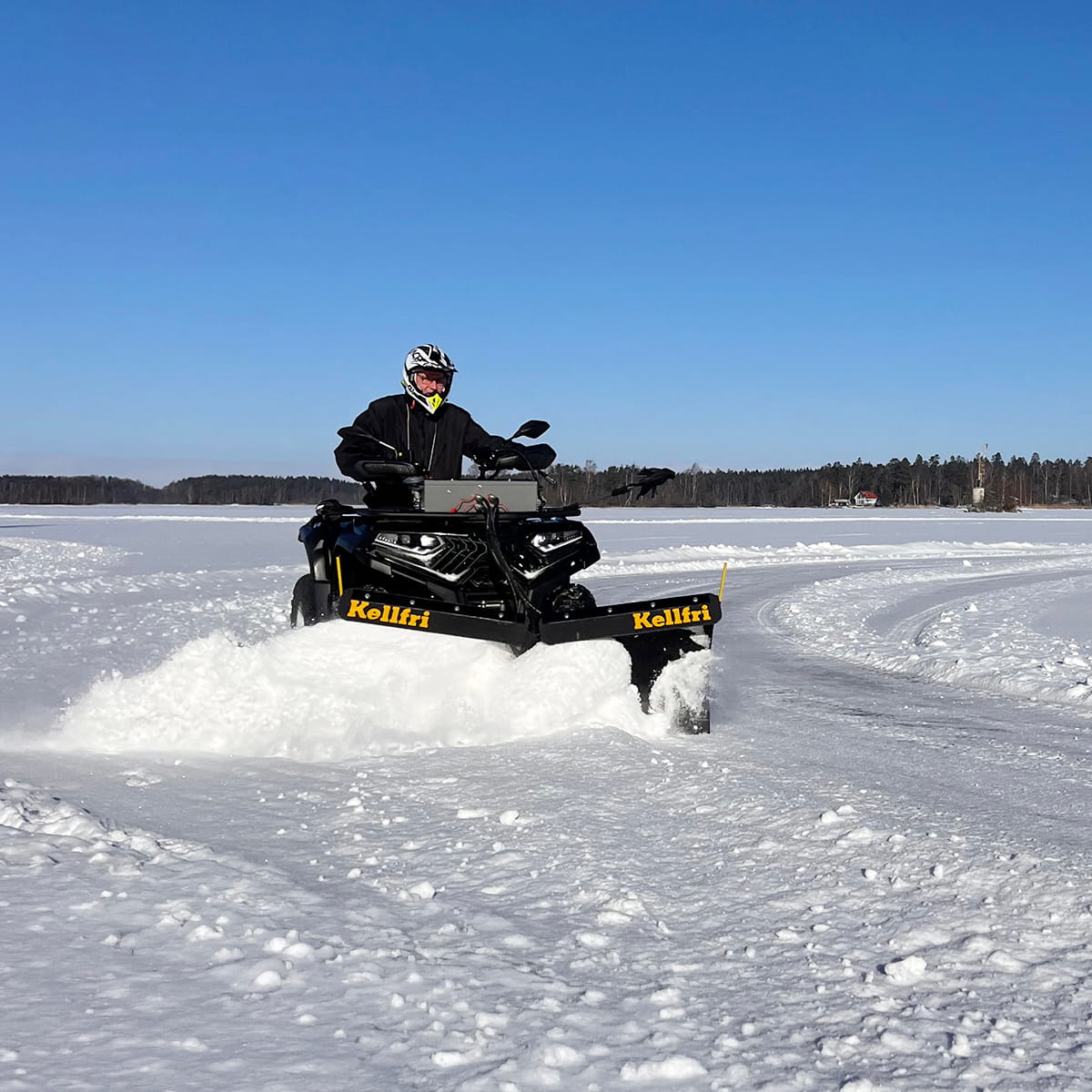 V-plough for ATV 150 cm with hydraulic power unit and cylinder
