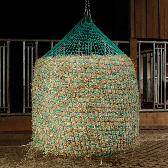 Poultry netting for round bales, suspendable, SlowFeeder