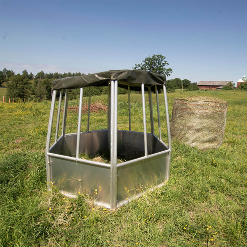 Hexagonal aluminium feeder with roof, 12 feed openings