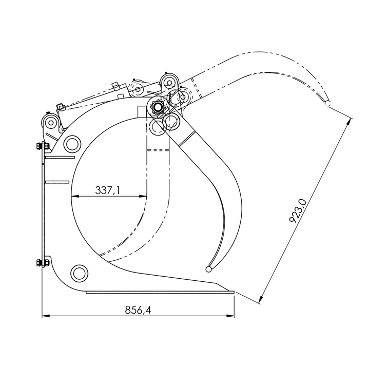 Timber grapple for frontloaders, bolted Trima attachment 