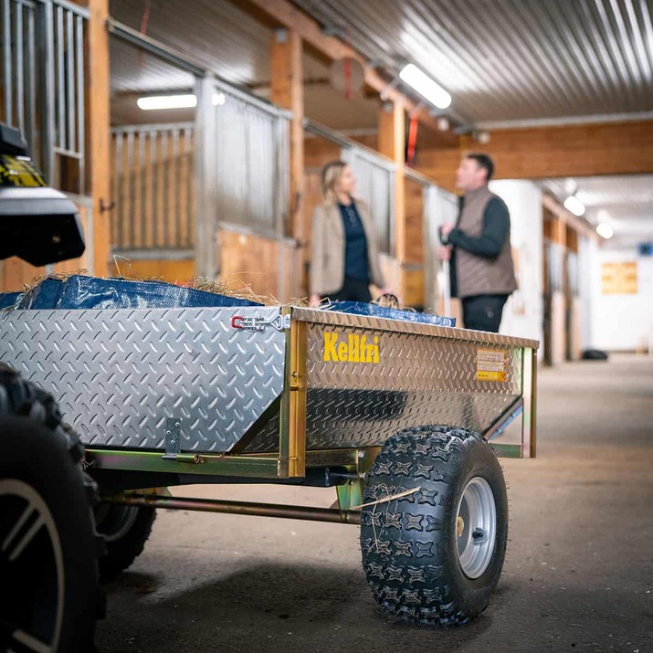 Tipping trailer ATV 500 kg with galvanized tread plate