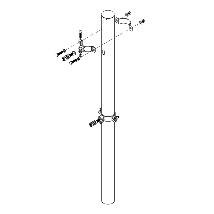 Bracket for Locking and hanging post for gates, ø 115 mm M20 x 120